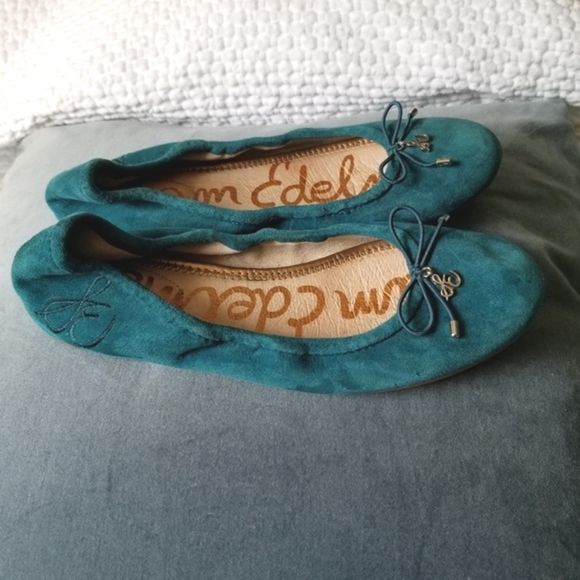 Sam Edelman Shoes - Sam Edelman blue suede ballet flats. Nearly new. Size 6.